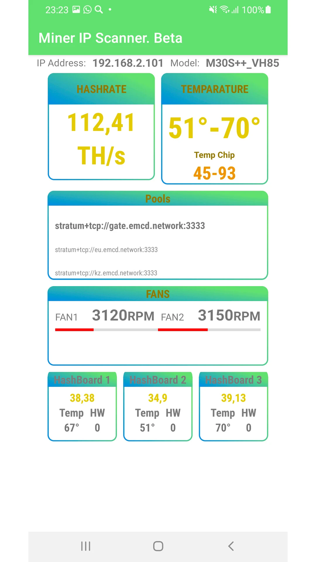 Miner IP scanner screenshot